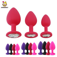 Load image into Gallery viewer, DOPAMONKEY Safe Silicone Butt Plug With Crystal Jewelry Anal Plug Vaginal Plug Sex Toys For Woman Men Anal Dilator Toys for Gay